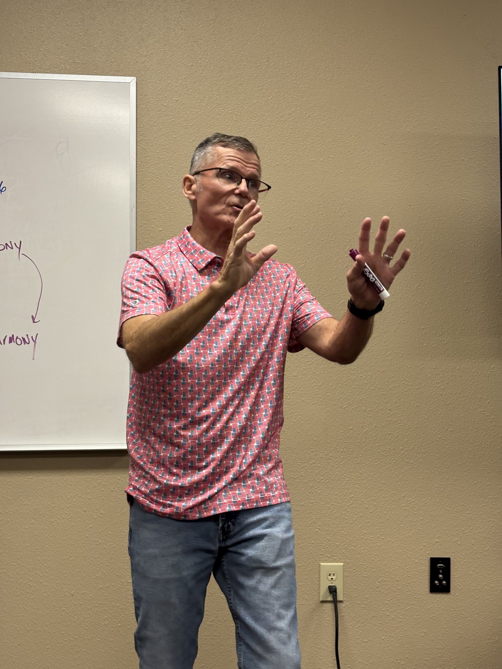 Leslie Gregory teaching a small group