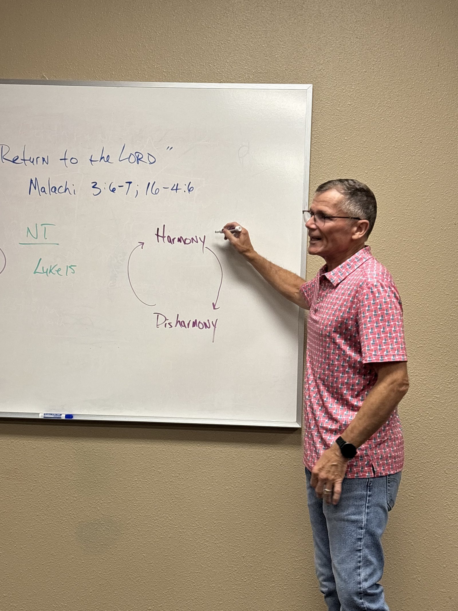 Leslie Gregory at the whiteboard